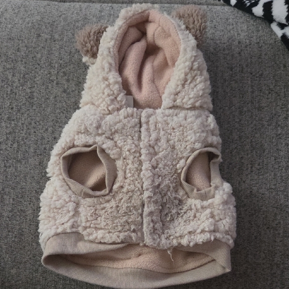 Cozy Cream Teddy Bear Dog Hoodie - Picture 2 of 2